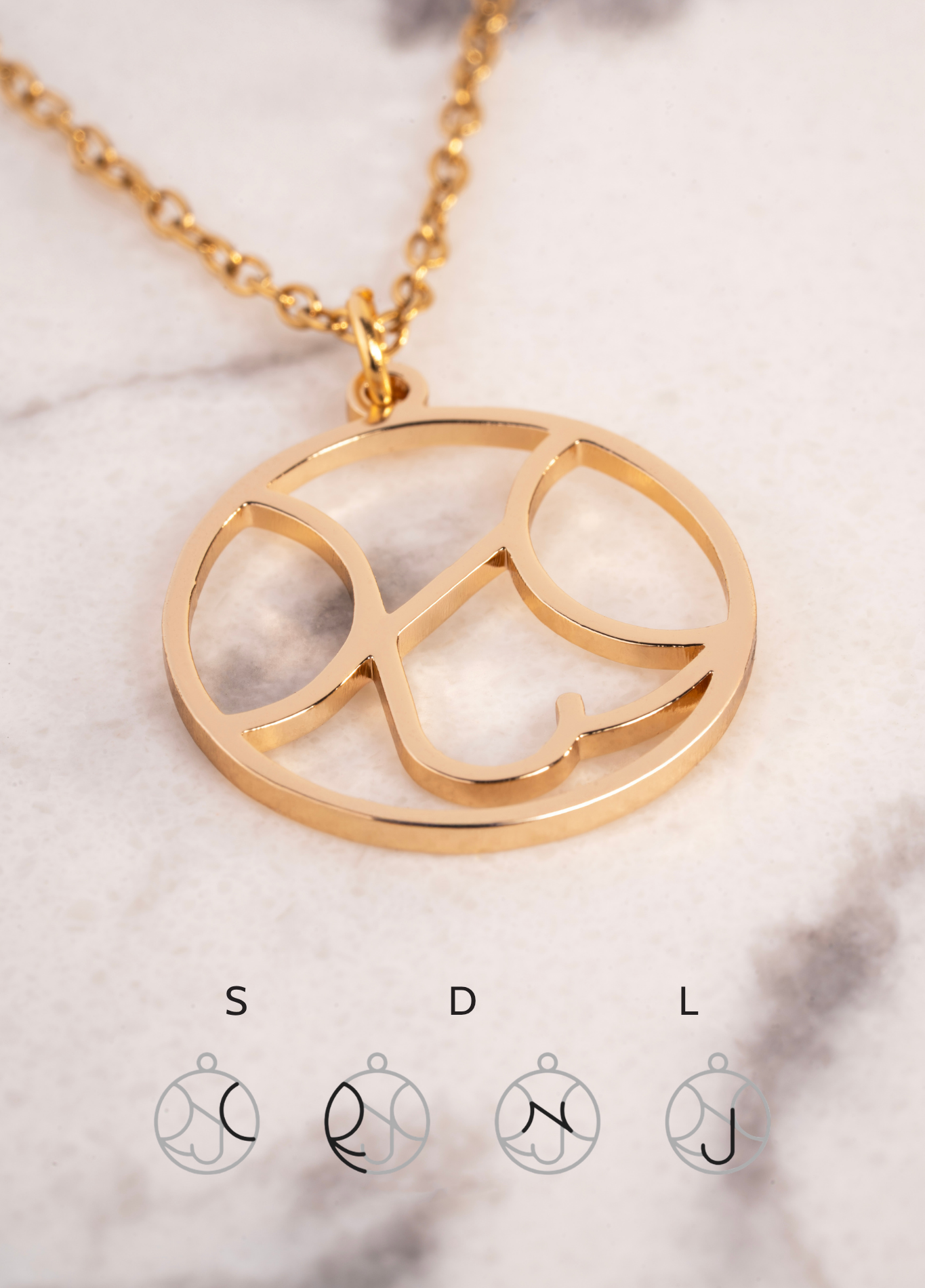 Collier Famille Monogramme Sur Mesure avec Initiales