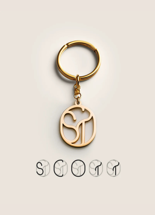 Porte-clés Monogramme Sur Mesure Personnalisé
