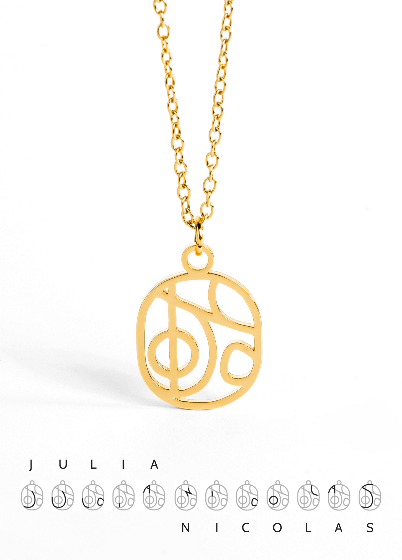 Pour Elle - Collier Monogramme Sur Mesure Personnalisé